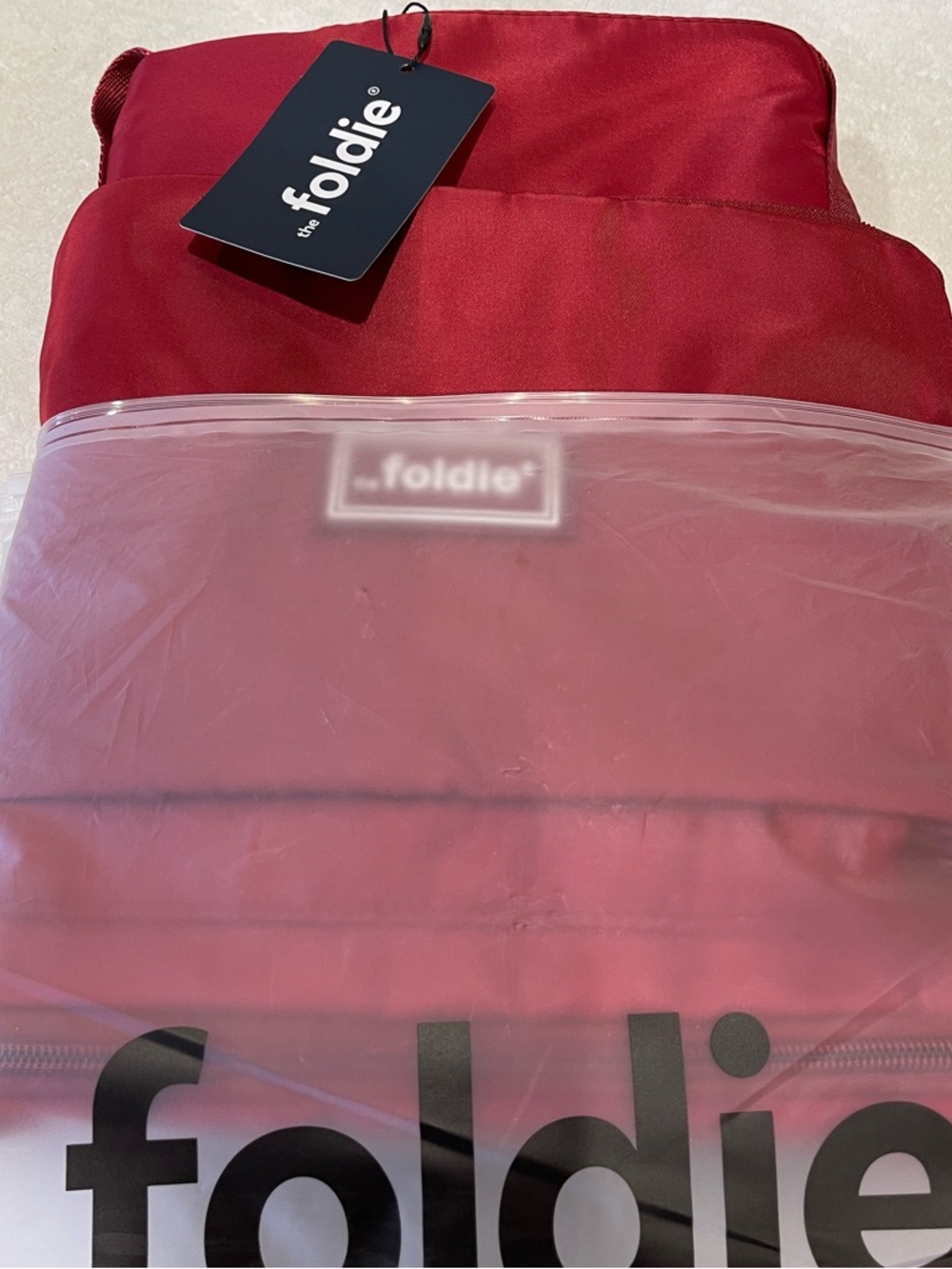 The Original FOLDIE Foldable travel bag - Ruby Red - NWT